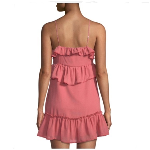 Red Carter Ruffle-Trimmed Strappy Mini Dress Sz XS - Picture 3 of 4
